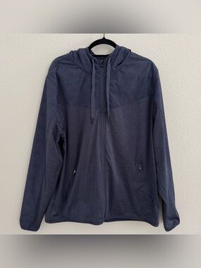 01.ALGO PerformaFlex Lightweight Performance Hooded Jacket Blue Men’s Large